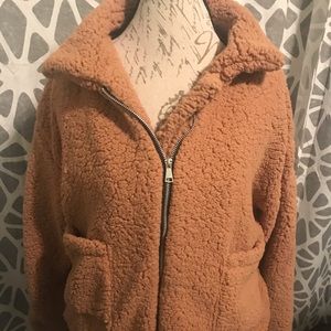 Brown fuzzy jacket